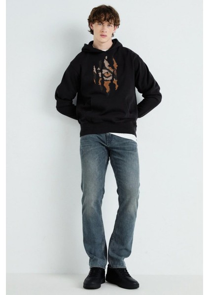 Baskılı Kapşonlu Sweatshirt FM1.107SÖ