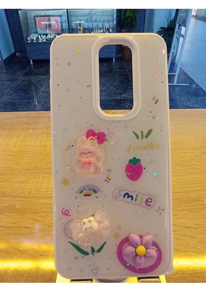 Xiaomi Redmi Note 8 Pro Uyumlu Kabartma Figürlü Darbe Korumalı Kapak Renkli Kılıf