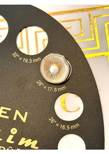 Ortası Incili Istiridye Model Gold Metal Düğme Seti modelleri