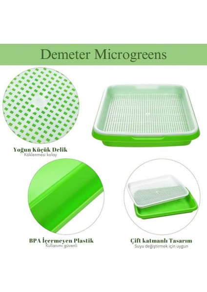 Demeter Microgreens Tohum Filizlendirme ve Çimlendirme, Mikro Yeşillik Yetiştirme Tepsisi, Bpa Içermeyen Plastikten