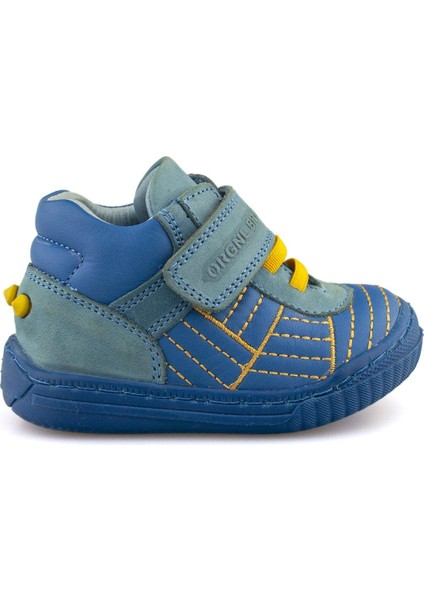 Hakiki Deri Kot Nubuk Sarı Detaylı Erkek Bebek Bot