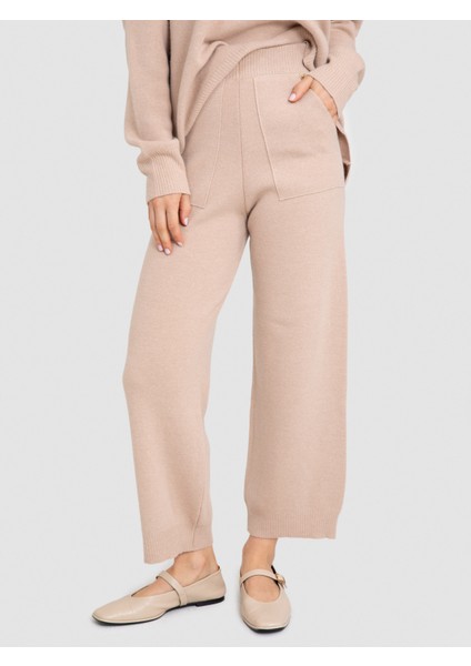 Yün ve Kaşmir Karışımlı Bol Paça Pantolon PNT6468BEJ fiyatları