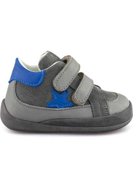 Hakiki Deri Gri Saks Erkek Bebek Bot