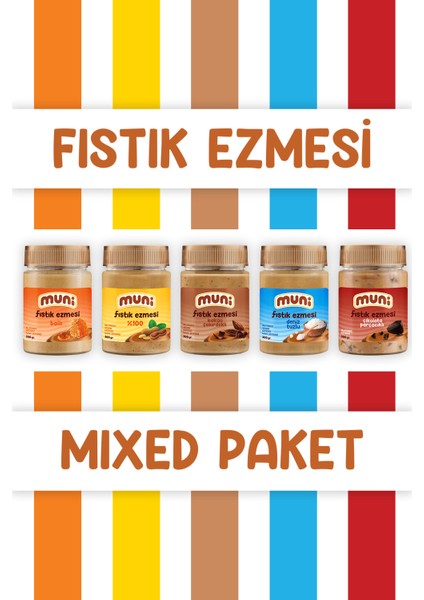 Fıstık Ezmesi, Mixed Paket, 300 g x 5 adet