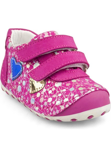 Hakiki Deri Fuşya Kalp Desenli Kız Çocuk Bot fiyatları