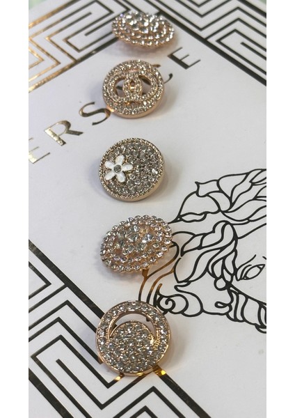 Kristal Taş ve Incili Lüx Modelli Kombin Seti