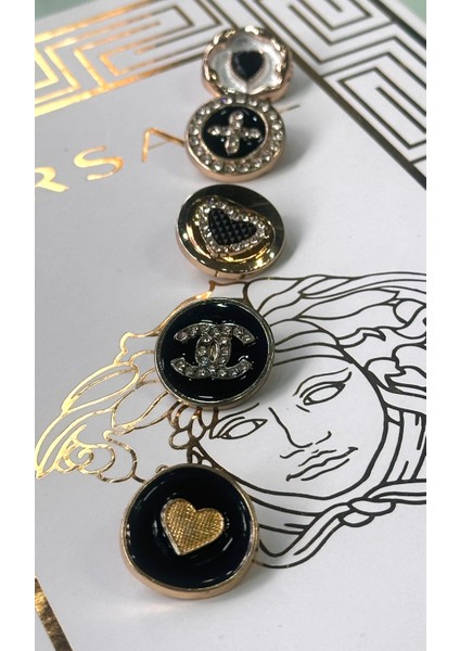 Özel Tasarım Lüx B.e.y.m.e.n Model Siyah Mine ve Kristal Taş Detaylı Kombin Düğme Seti fiyatları