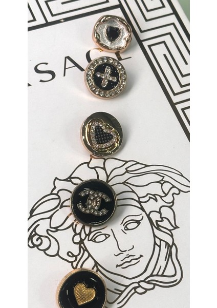 Özel Tasarım Lüx B.e.y.m.e.n Model Siyah Mine ve Kristal Taş Detaylı Kombin Düğme Seti modelleri