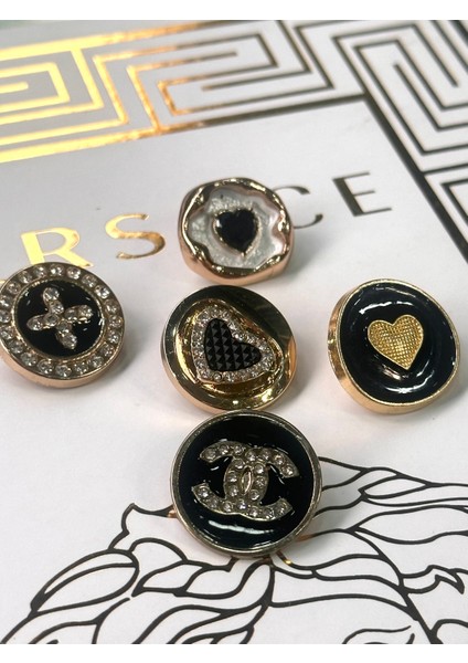 Özel Tasarım Lüx B.e.y.m.e.n Model Siyah Mine ve Kristal Taş Detaylı Kombin Düğme Seti indirimleri