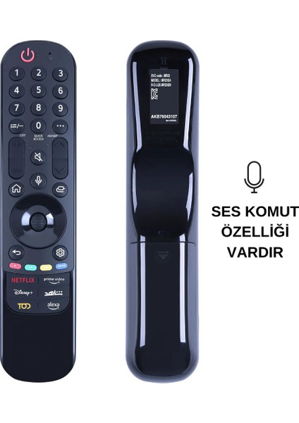 Lg MR23GA (AKB76043107) Tod Tuşlu Ses Komutu Vardır Tv Uzaktan Kumanda