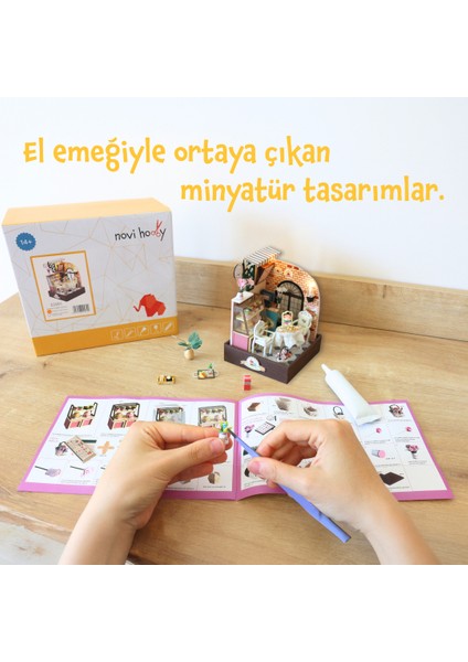 Minyatür Maket Ev Kitaplık Dekorasyonu LED Aydınlatmalı Maket Ev indirimleri