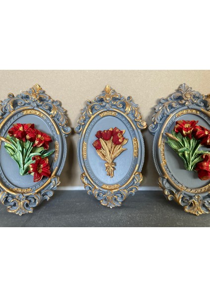 Çiçekli Tablo Set 3 Lü