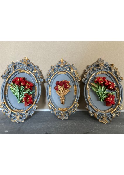 Çiçekli Tablo Set 3 Lü fiyatları