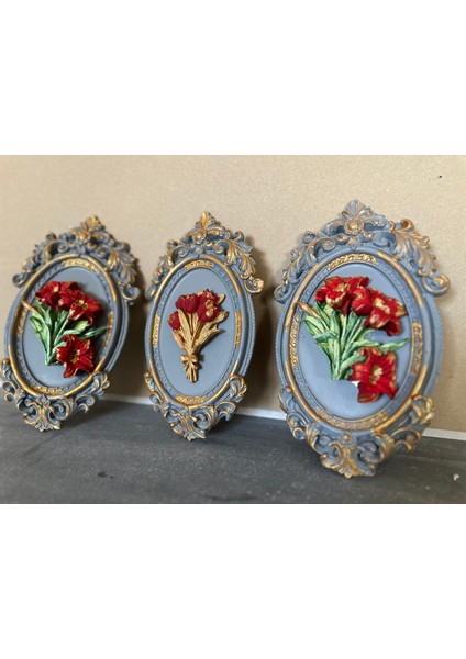 Çiçekli Tablo Set 3 Lü modelleri