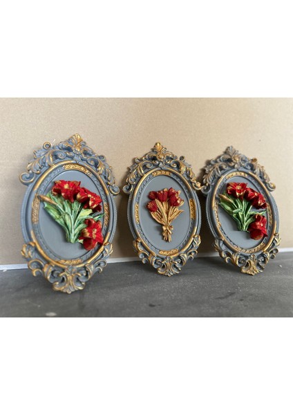 Çiçekli Tablo Set 3 Lü fırsatları