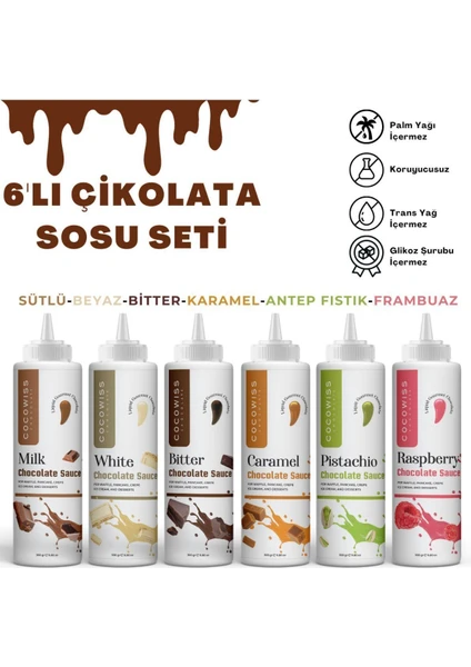 Cocowiss Chocolate 6'lı Çikolata Sosu Seti -300gr