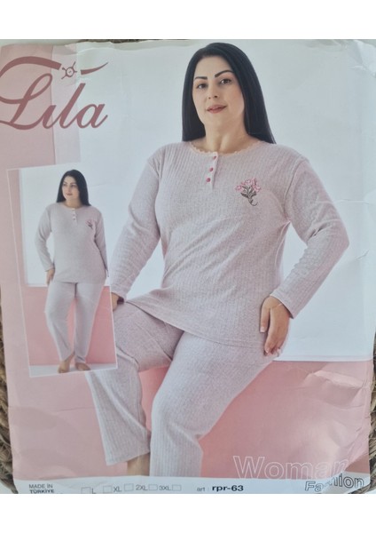 Fitilli Kadın Büyük Beden Pijama Takımı