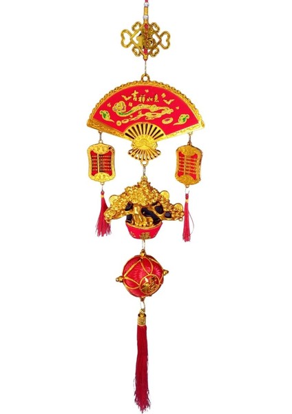 Feng Shui Yelpaze Hayat Ağacı Şans ve Bereket Askılık 80 cm