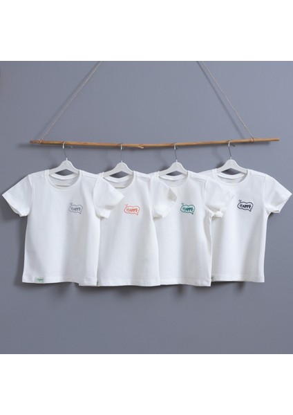 Gri Nakışlı Organik Pamuk T-Shirt (0-4 Yaş) / Ekru modelleri