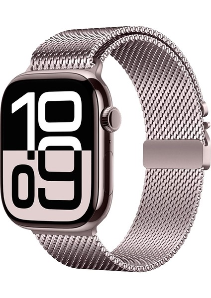 Apple Watch 10 42MM Uyumlu Metal Hasır Kordon KRD-121