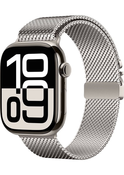 Apple Watch 10 42MM Uyumlu Metal Hasır Kordon KRD-121