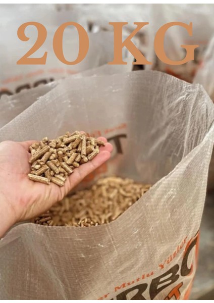 20 kg 6 mm Çam Peleti Soba Şömine Yakacağı Veya Kedi Kumu