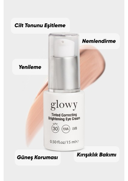 Göz Altını Aydınlatan, Kapatıcı ve SPF30 İçeren Renkli Göz Kremi (Y) 15ml