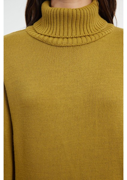 Kadın Moda Şık Tesettür Maxi Boy Balıkçı Yaka Fitted Geniş Kollu Triko Elbise fırsatları