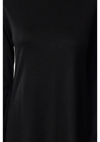 Kadın Moda Şık Tesettür Maxi Boy Dik Yaka Fitted Asimetrik Kesim Triko Elbise modelleri