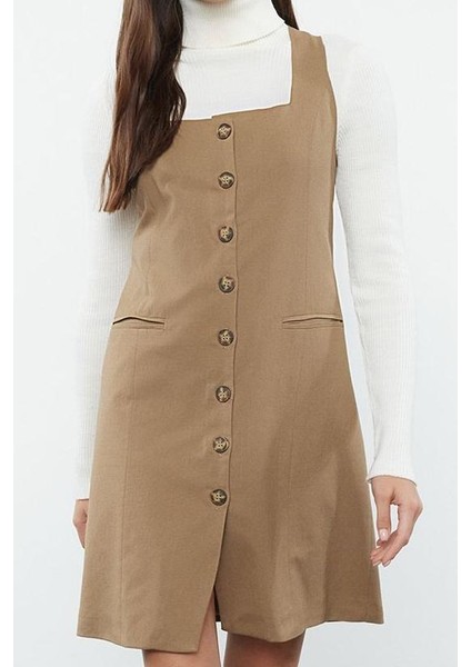 Kadın Moda Şık Mini Boy Kare Yaka Regular Poliviskon Kumaş Astarlı Dokuma Ceket Elbise fiyatları