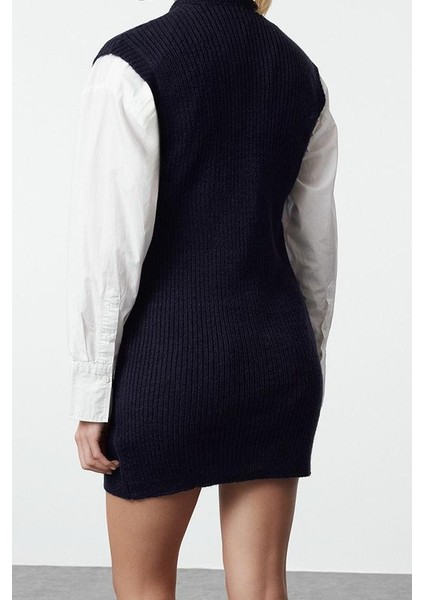 Kadın Moda Şık Mini Boy V Yaka Slim Triko Yumuşak Dokulu Elbise indirimleri