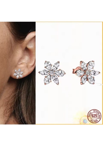 Işıltılı Herbaryum Çivi Rose Küpe fiyatları