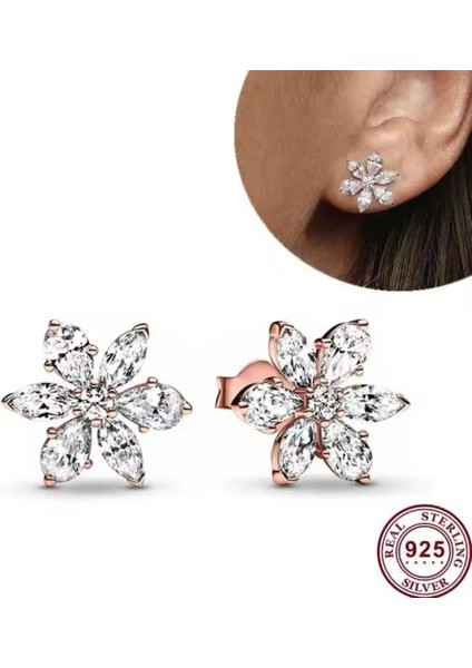 Işıltılı Herbaryum Çivi Rose Küpe modelleri