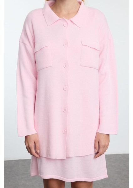 Moda Stil Regular Polo Yaka Mini Boy Triko Basic Elbise