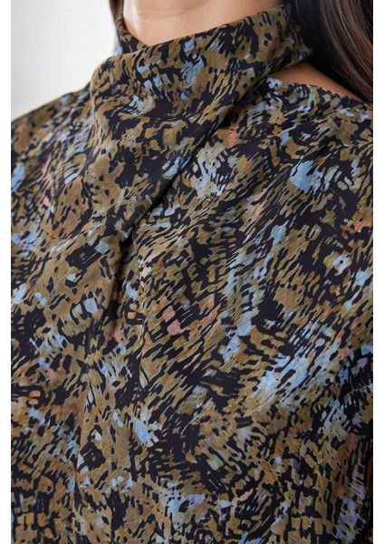 Moda Stil Regular Dik Yaka Mini Boy Çiçekli Dokuma Kışlık Elbise fırsatları