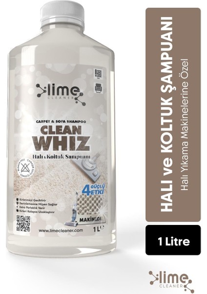Makinelere Özel Halı ve Koltuk Şampuanı (Güçlü Etki) 1 Litre