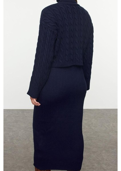 Moda Stil Regular Balıkçı Yaka Regular Boy Triko Kazak-Elbise Takım indirimleri