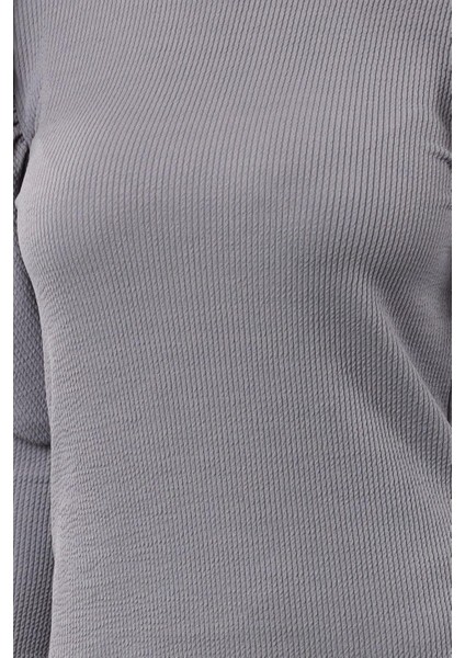 Moda Stil Slim Dik Yaka Mini Boy Fitted Vücuda Oturan Esnek Örme Elbise