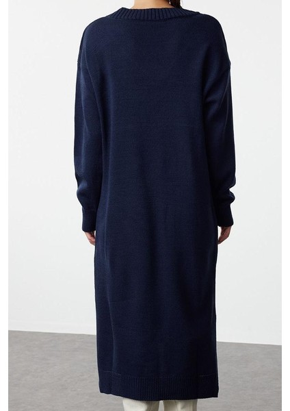 Moda Stil Oversize V Yaka Maxi Boy Triko Geniş Kalıp Elbise indirimleri