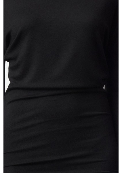 Moda Stil Slim Asimetrik Yaka Mini Boy Bodycone Vücuda Oturan Örme Elbise fiyatları