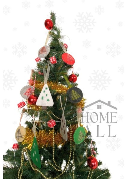 Keçe El Yapımı 6 Adet Yılbaşı Çam Ağacı Süsü, Yeni Yıl Dekor Keçe Süs indirimleri