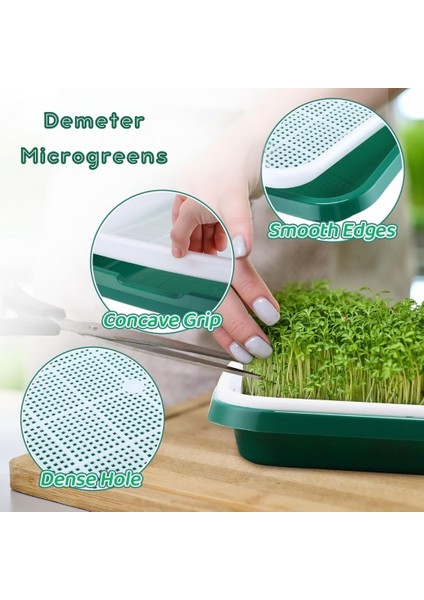 Demeter Microgreens Tohum Filizlendirme ve Çimlendirme, Mikro Yeşillik Yetiştirme Tepsisi, Bpa İçermeyen Plastikten