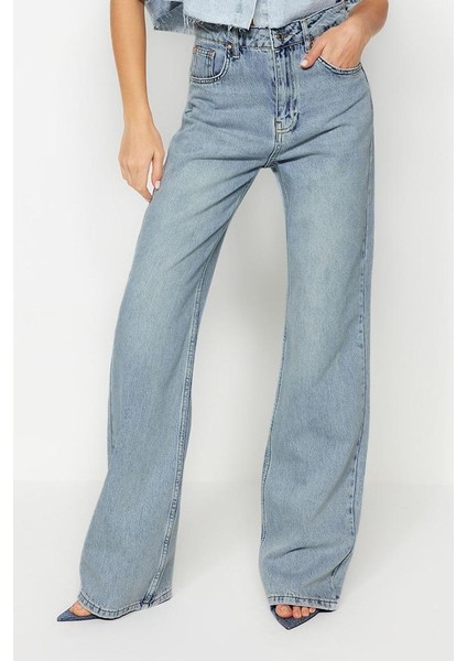 Kadın Moda Şık Kot Pantolon Geniş Paça Regular Boy Denim Mavi Soluk Vintage Yüksek Bel Jeans modelleri