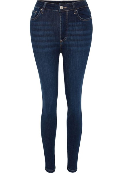 Kadın Moda Şık Kot Pantolon Dar Paça Uzun Boy Denim Yüksek Bel Skinny Jeans
