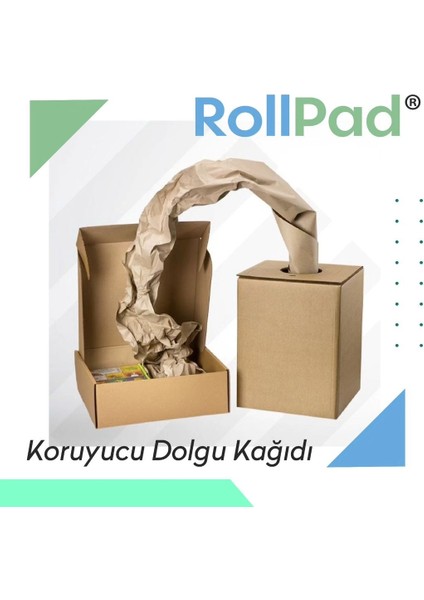 - RollPad Ambalaj Koruma Kağıdı – 40 cm x 1000 m, Kırılmaya Karşı Şok Emici Dolgu Kağıdı
