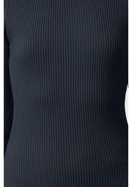 Kadın Moda Şık Midi Boy Balıkçı Yaka Regular Triko Basic Elbise fırsatları
