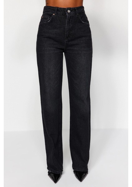 Stil Kadın Moda Denim Kot Pantolon Uzun Geniş Paça Yüksek Bel Jeans fırsatları