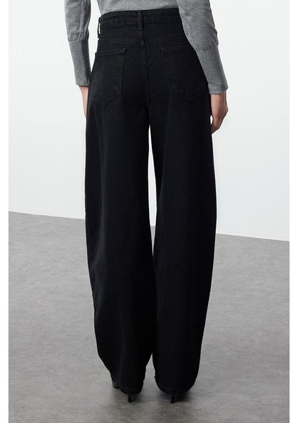 Stil Kadın Moda Denim Kot Pantolon Uzun Geniş Paça Yüksek Bel Jeans indirimleri