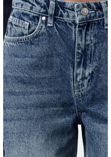 Stil Kadın Moda Denim Kot Pantolon Uzun Geniş Paça Mavi Yüksek Bel Jeans fiyatları