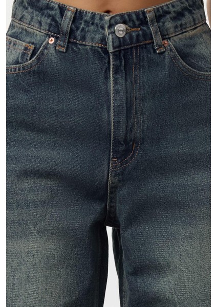 Stil Kadın Moda Denim Kot Pantolon Uzun Geniş Paça Mavi Yüksek Bel Straight Jeans fiyatları